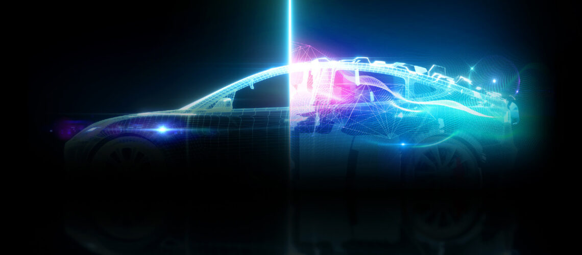 Digital rendering of a car.